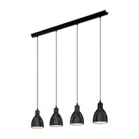 Lámpara Colgante Eglo Priddy 40w Acero Negro 4 Luces