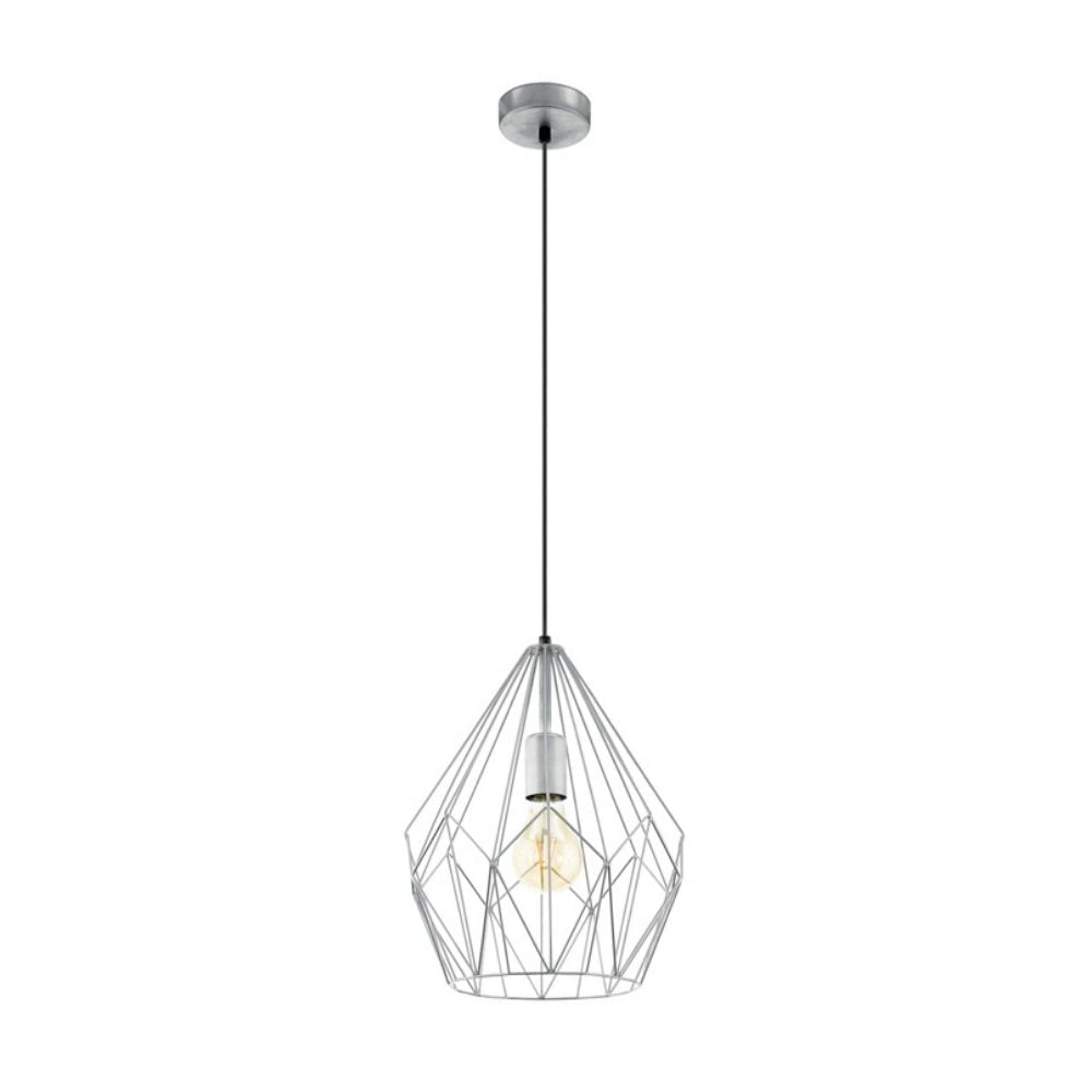 Lámpara Colgante Eglo Carlton 60w Acero Plata 1 Luz