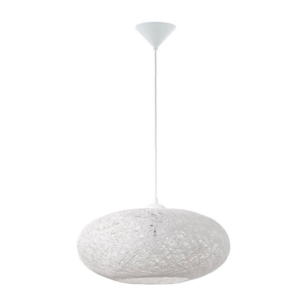 Lámpara Colgante Eglo Campilo 60w Plástico Blanco 1 Luz