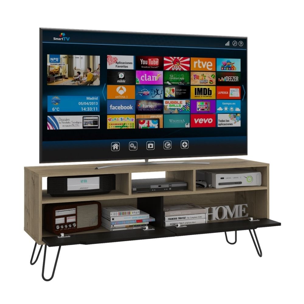 Mesa para TV 60"" Audra Melamina Duna/Wengue Tuhome