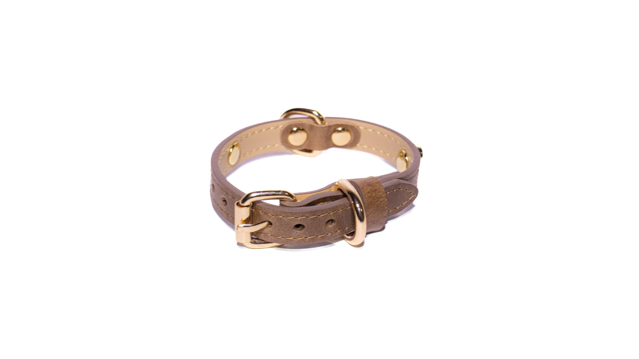 Collar de cuero para mascota PERRY JHAN Talla XS Color Marrón