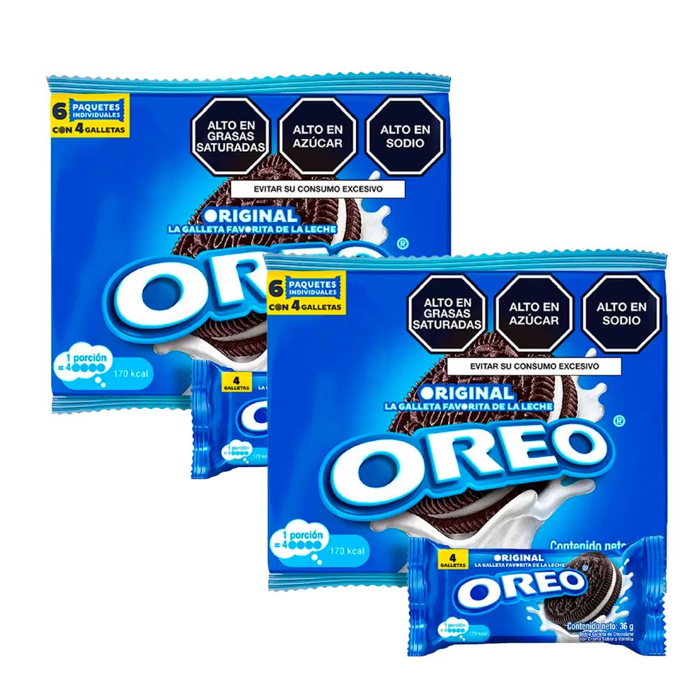 Pack Galleta NABISCO Oreo Regular Paquete 6un x 2un