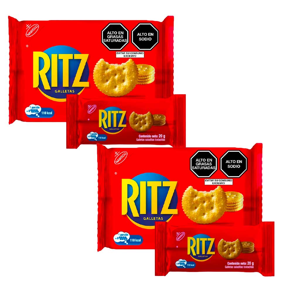 Pack Galletas Saladas RITZ Bolsa 20g Paquete 6un x 2un