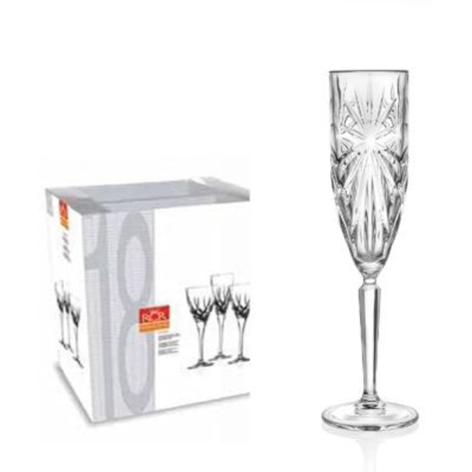Copas de Champagne 15.7 Cl RCR X6 Cristal Hecho en Italia