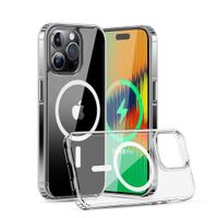 Case para iPhone 15 Pro con MagSafe para carga inalámbrica, para accesorios magnéticos,TPU rígido, transparente