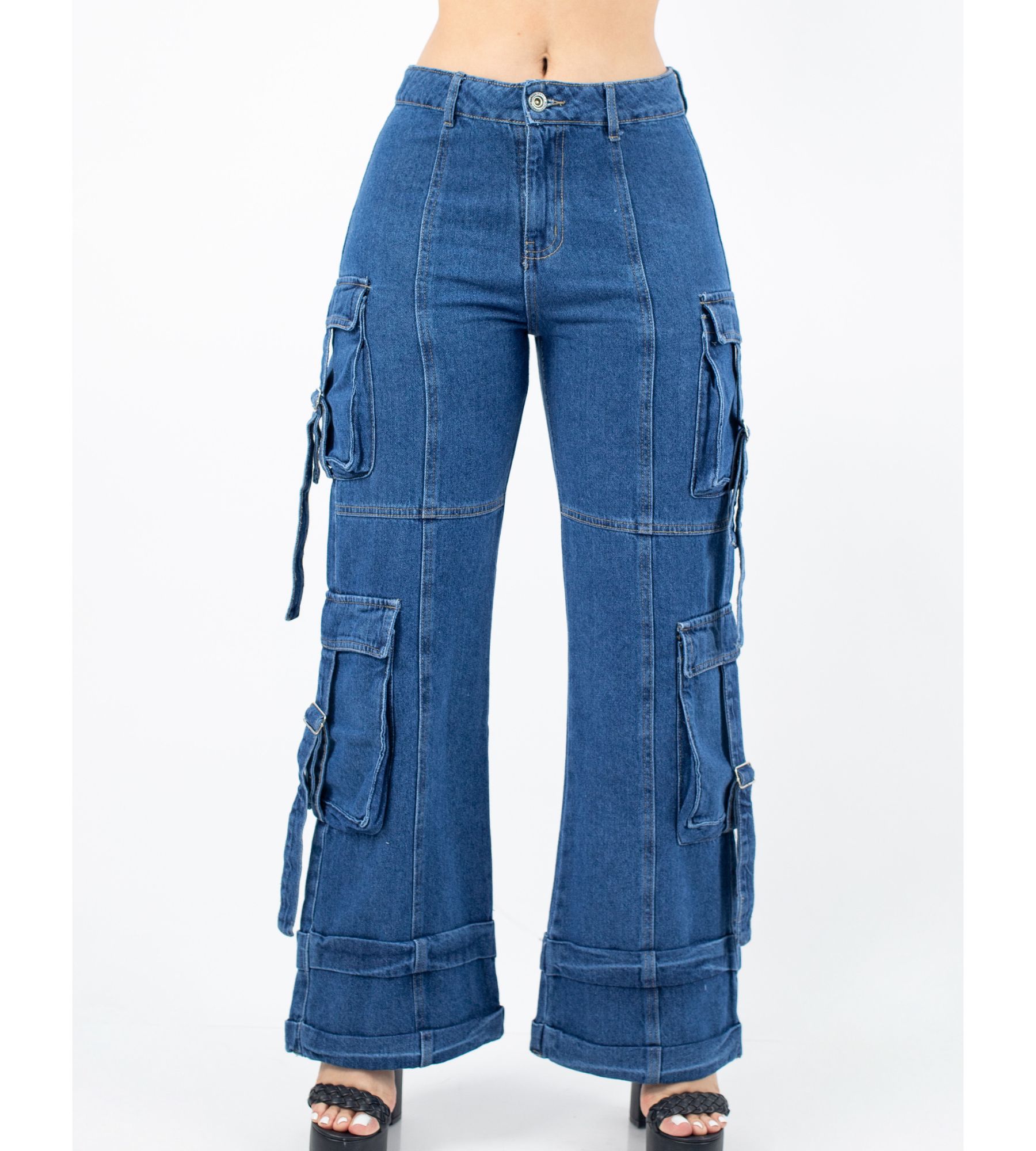 Pantalon Cargo Palazzo Mujer