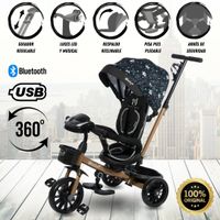 Triciclo Guiador con Bluetooth para Niños «ROY» Black