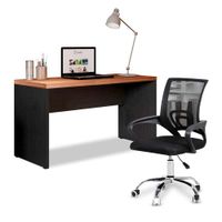 Pack VIVA HOME Escritorio Bronx Negro + Silla Ergonómica Negro Mod A