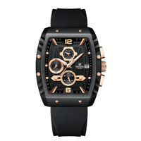 Reloj Naviforce 8025 Oro Rosa con Correa de Silicona Negro NAV-122
