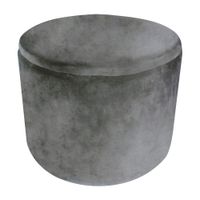 Puff Decorativo Redondo con mesa Tela/MDF Gris Orange