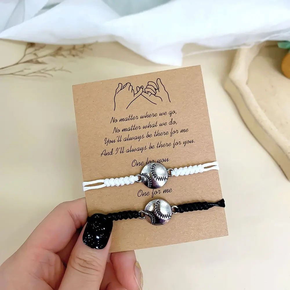 Set x 2 pulseras pelota de béisbol para mejores amigos o parejas San Valentin