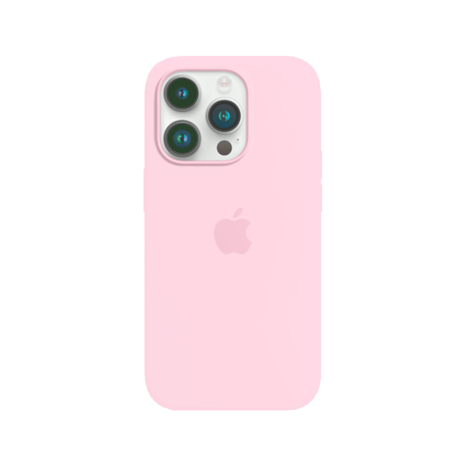 CASE COMPATIBLE CON IPHONE 14 PRO DE SILICONA ROSADO