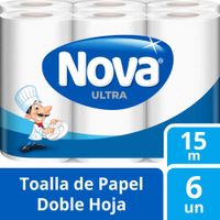 Papel Toalla NOVA Ultra Absorbente Paquete 6un
