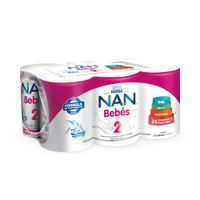 Fórmula Láctea NAN 2 Bebés Lata 390g Paquete 6un