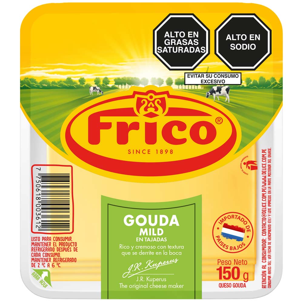 Queso Gouda FRICO En tajadas Paquete 150g