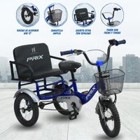 TRICICLO DOBLE ASIENTO «TRENO» AZUL