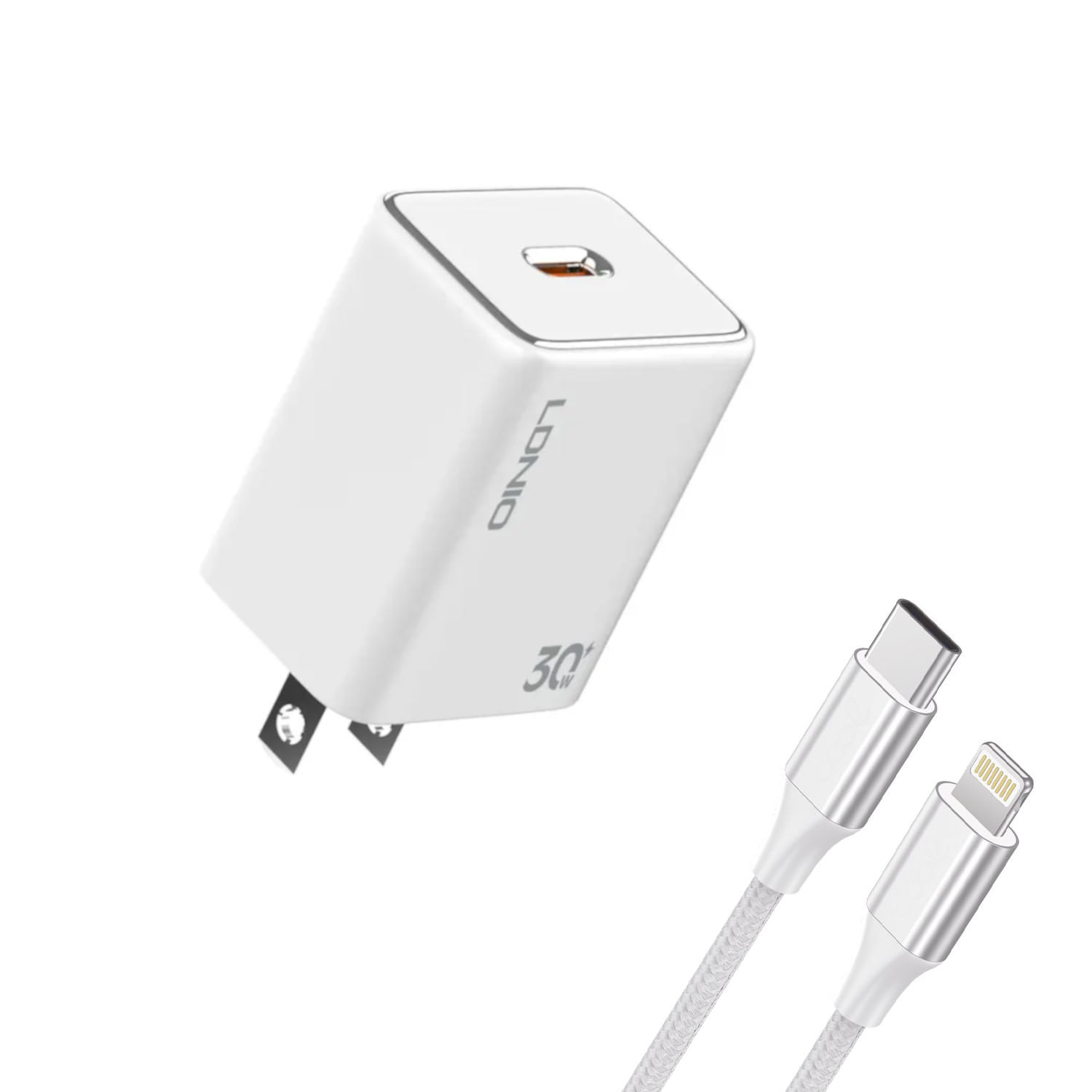 CARGADOR DE 30W CARGA RAPIDA A1508C USB-C INCLUYE CABLE LIGHTNING A TIPO C