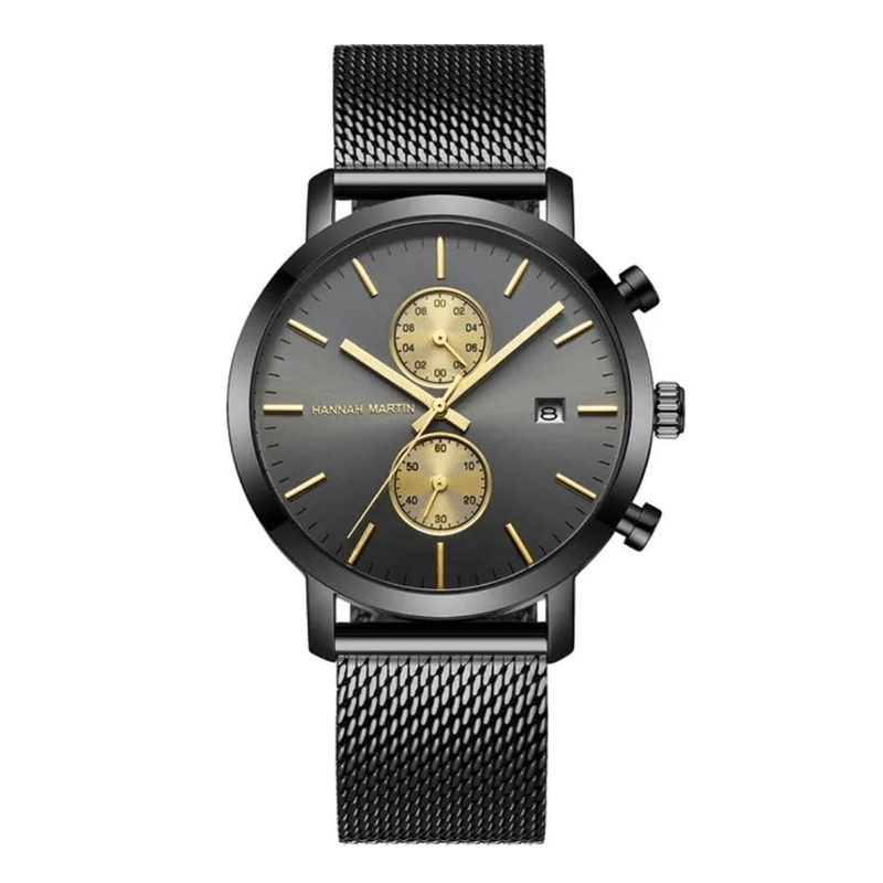 Reloj Hannah Martin Acero Negro con Dorado HAN-26