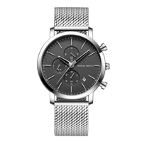 Reloj Hannah Martin Acero Plateado con Negro HAN-23