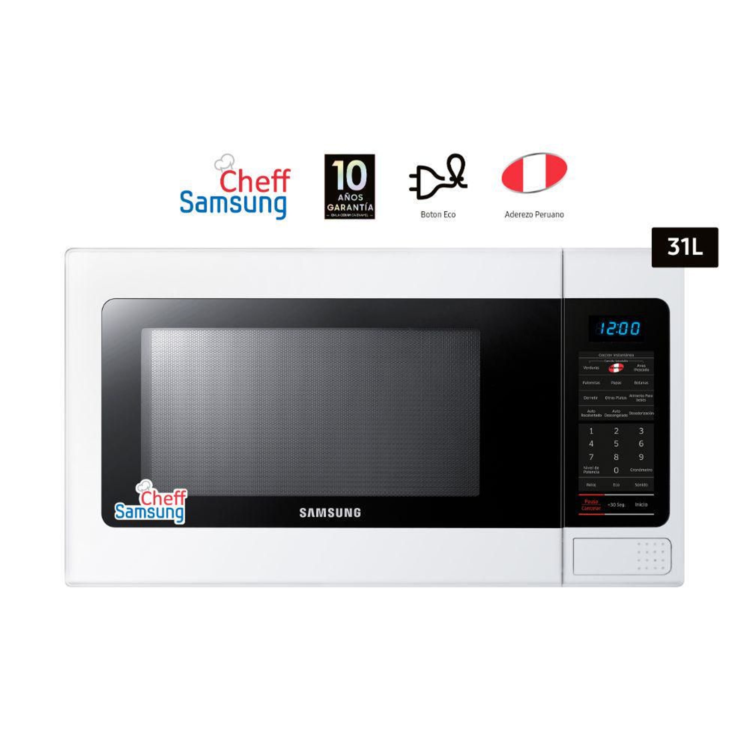 Horno Microondas samsung 31L Blanco AME1114TW/XPE - Shopstar