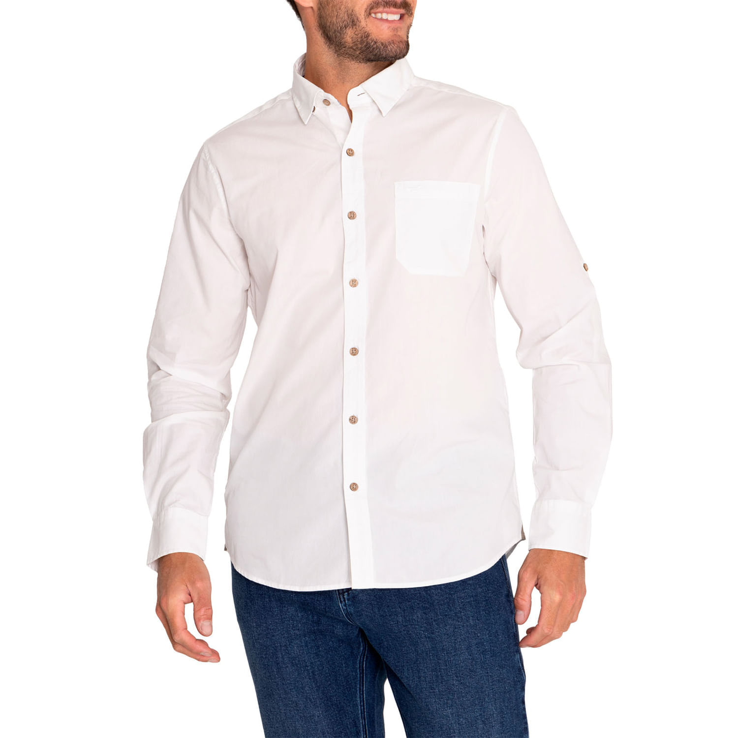 CAMISA PARA HOMBRE ALGODÓN ORGÁNICO GALITON BLANCO ROCKFORD