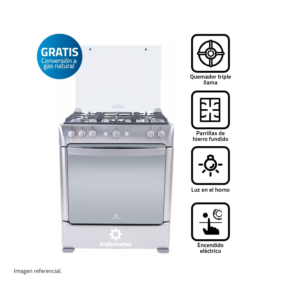 Cocina Indurama Galicia Zafiro Croma 6 Quemadores