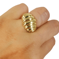 Anillo ZEFORA dorado brillante regulable moda caracol diseño único mujer