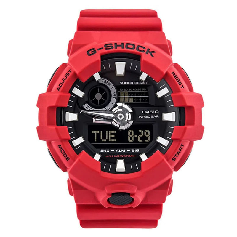 Reloj G-Shock Resina Rojo con Negro GA-700-4A G-SK-8