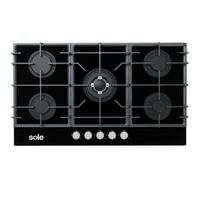 COCINA EMPOTRABLE A GAS SOLE 5 HORNILLAS VIDRIO SOLCO046V2