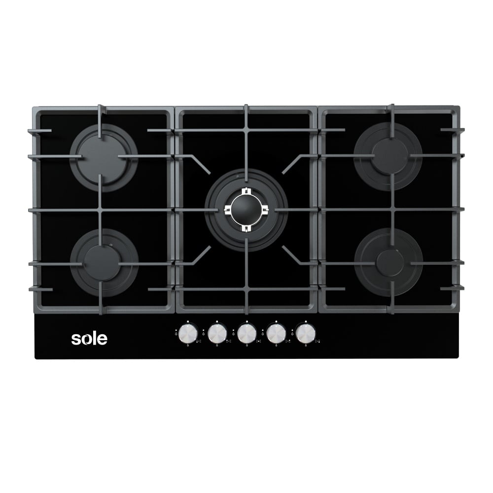 COCINA EMPOTRABLE A GAS SOLE 5 HORNILLAS VIDRIO SOLCO046V2 - copy