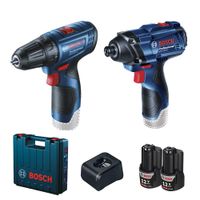 Atornillador de Impacto 1/4"" 12V + Taladro Atornillador 3/8"" Bosch 0601.9G8.0E4-000