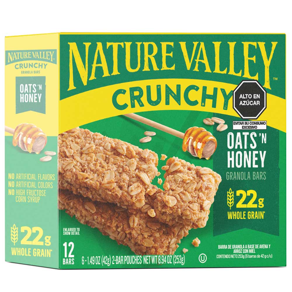 Cereal en Barra NATURA VALLEY Crunchy Miel y Avena Caja 253g