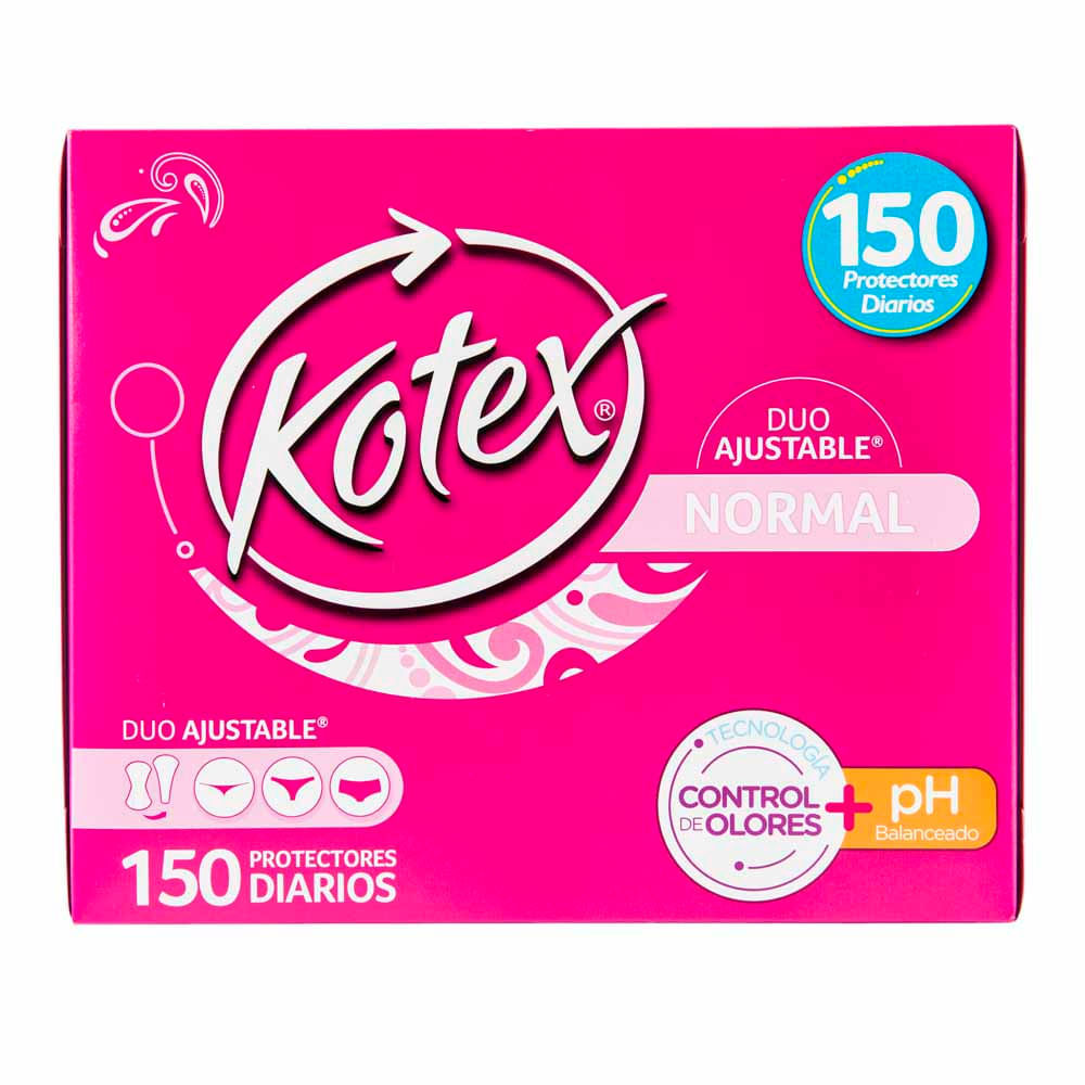 Protector Diario KOTEX Normal Dúo Control Olor Paquete 150un