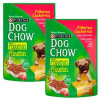 Pack Comida para Perros DOG CHOW Cachorros Razas Pequeñas Sabor Carne, Leche y Arroz Pouch 100g Sobre 2un