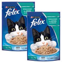 Pack Comida para Gatos FELIX Sensaciones de Atún en Salsa para Gatitos Pouch 85g Sobre 2un
