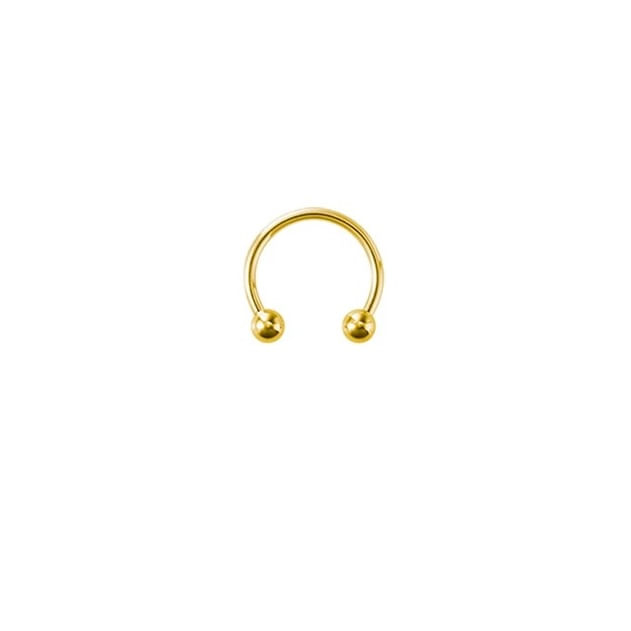Piercing dorado para septum smiley labret nariz labio oreja 10mm