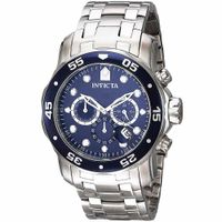 Reloj Invicta Pro Diver 0070 Fecha Cronometro Acero Inoxidable Plateado Azul