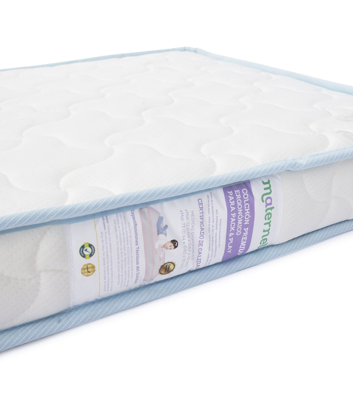 Colchón Pack and Play Premium Grande Celeste Maternelle