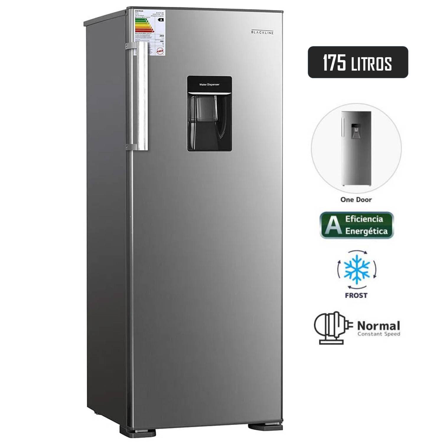 Refrigeradora BLACKLINE 175L Frost 1PD Inox