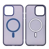Case para iPhone 13 Pro Max con MagSafe para carga inalámbrica, para accesorios magnéticos, rígido, mate traslúcido azul