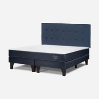 Dormitorio Europeo Upline King + Respaldo West Azul