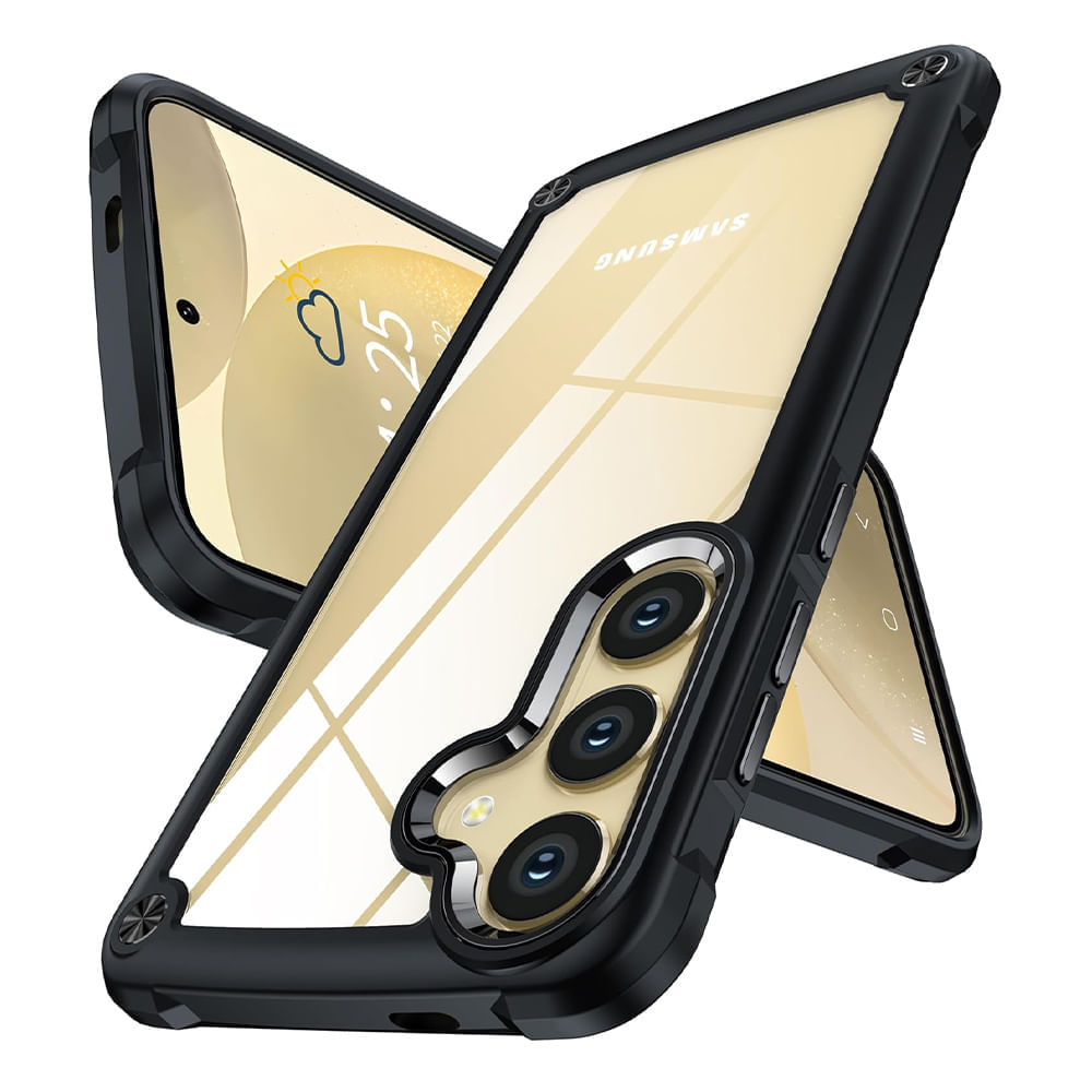Case para Samsung S24, amortiguador de choques, con bordes negro