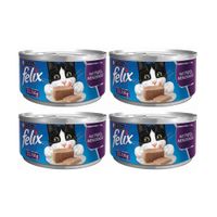 Pack Comida para Gatos FELIX Paté de Pavo y Menudencias Lata 156g x 4un