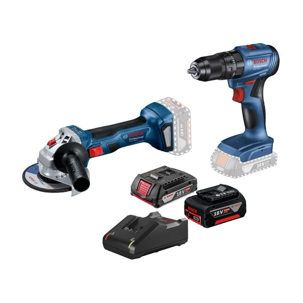 Taladro percutor 185 inalámbrico + amoladora Gws 180 Bosch