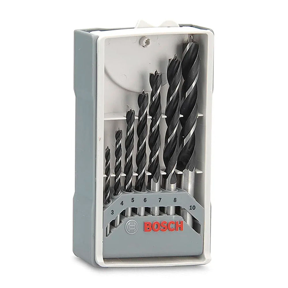 Set 7 Brocas para Madera Bosch de 3 4 5 6 7 8 y 10mm