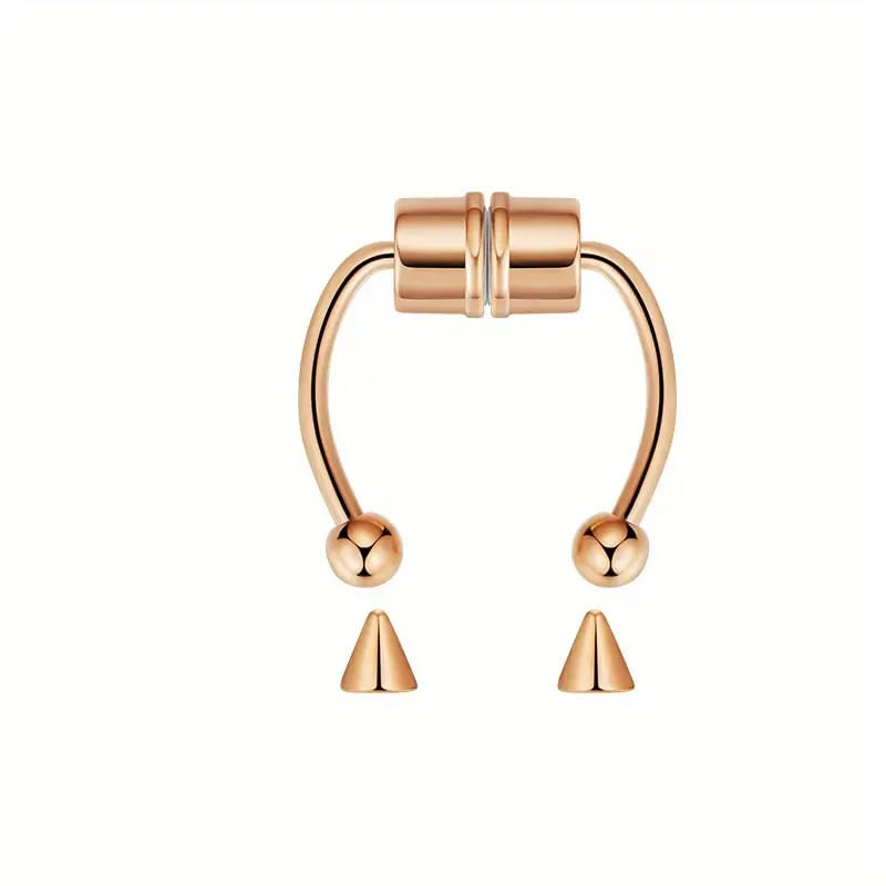 Piercing imantado septum falso oro rosa con repuesto de puntitas