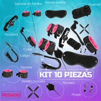 Kit Sado Bondage Bdsm Para Parejas - 10 Piezas Sexuales - Rosa