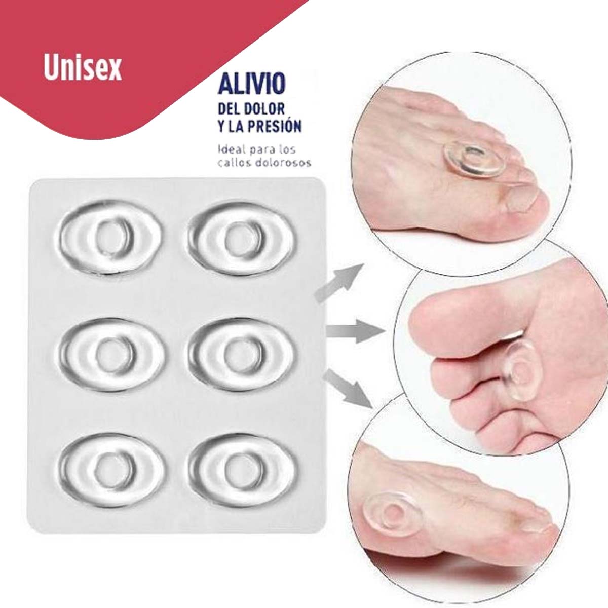 parches de gel adhesivos para ojo callos alivio dolor y presion 6uni