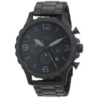 Reloj Fossil Nate JR1401 Fecha Cronometro Acero Inoxidable Negro