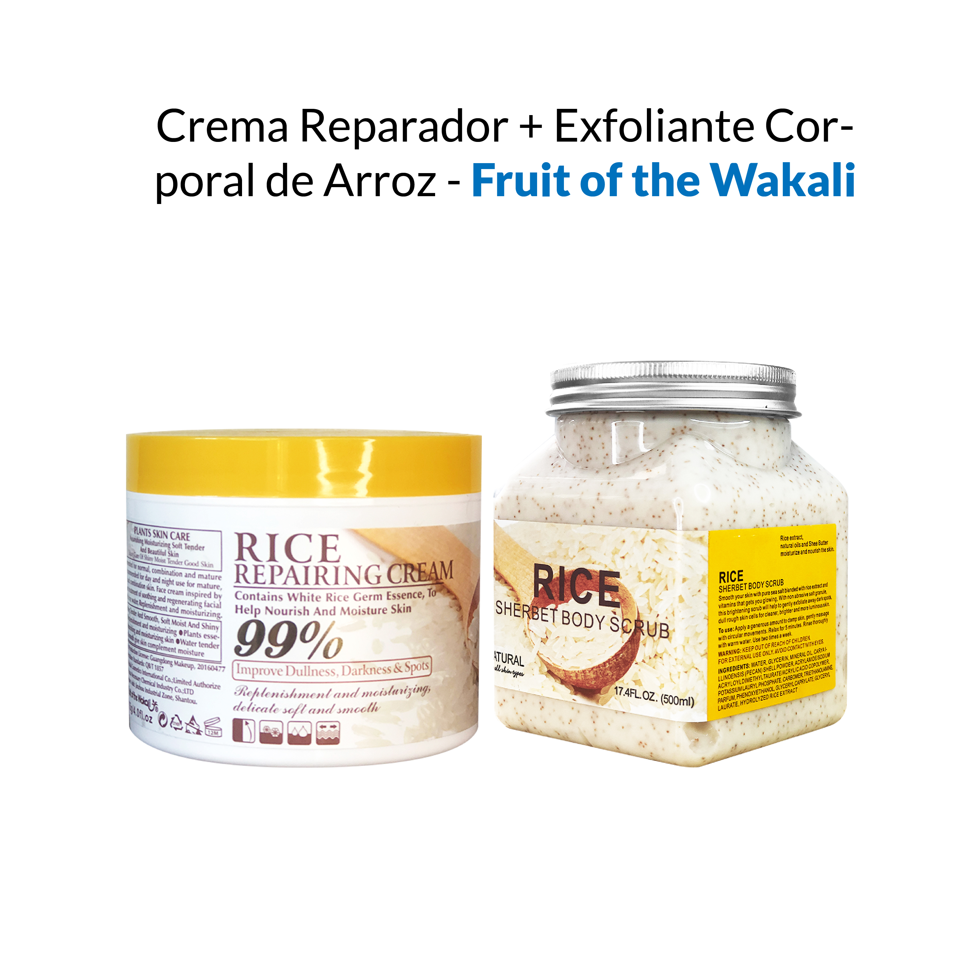 Crema Reparador + Exfoliante Corporal de Arroz - Fruit of the Wakali